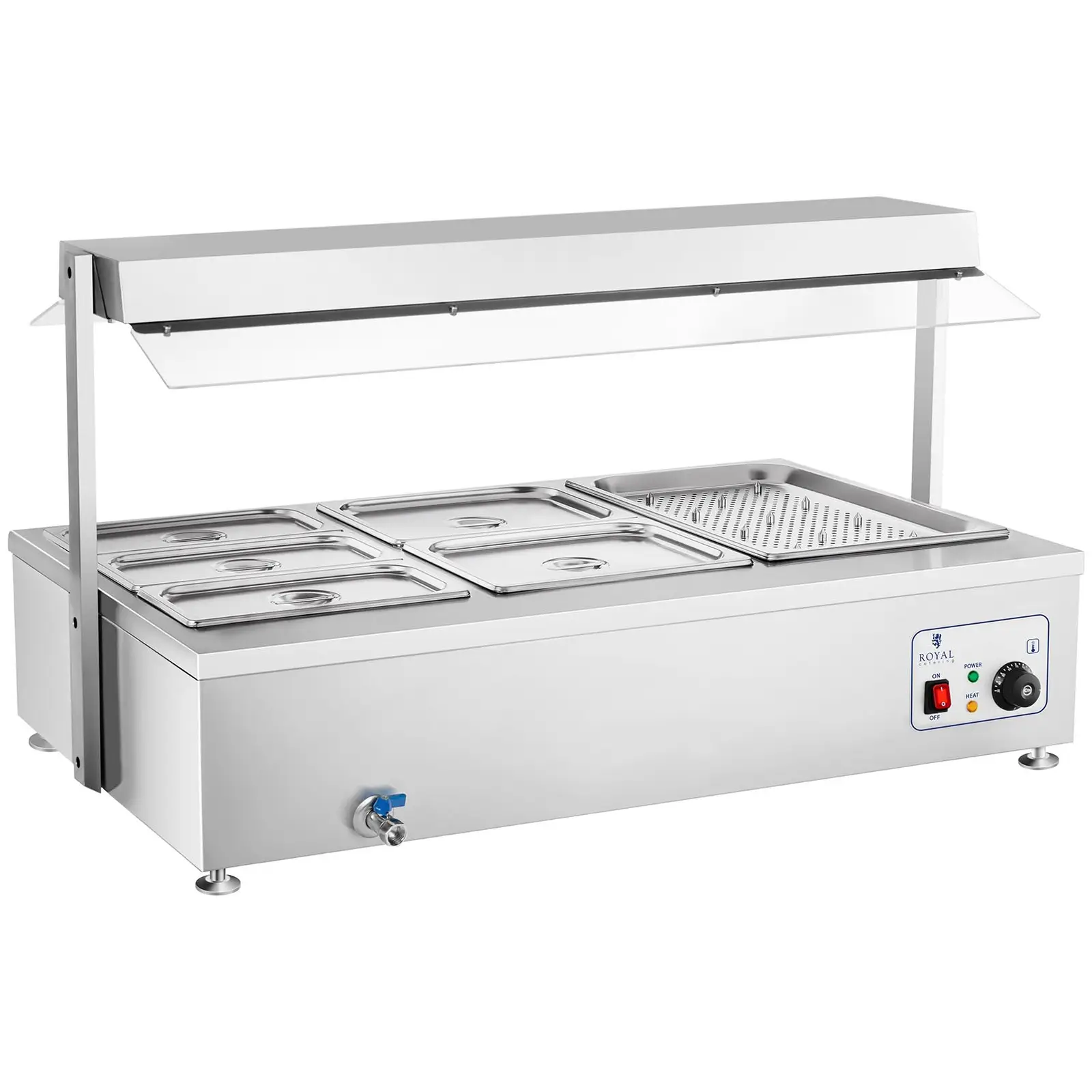 Bain-Marie - 6 GN - with meat attachment and drain tap