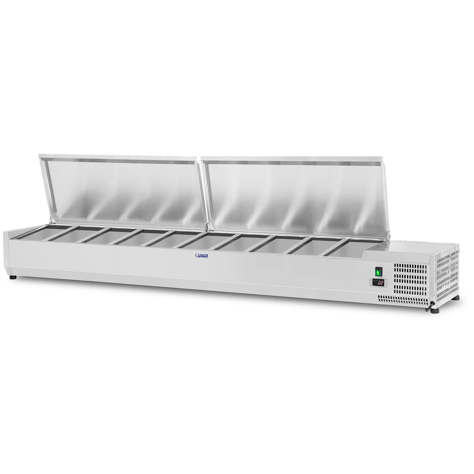 Countertop Refrigerated Display Case - 200 x 33 cm - 10 GN 1/4 Containers