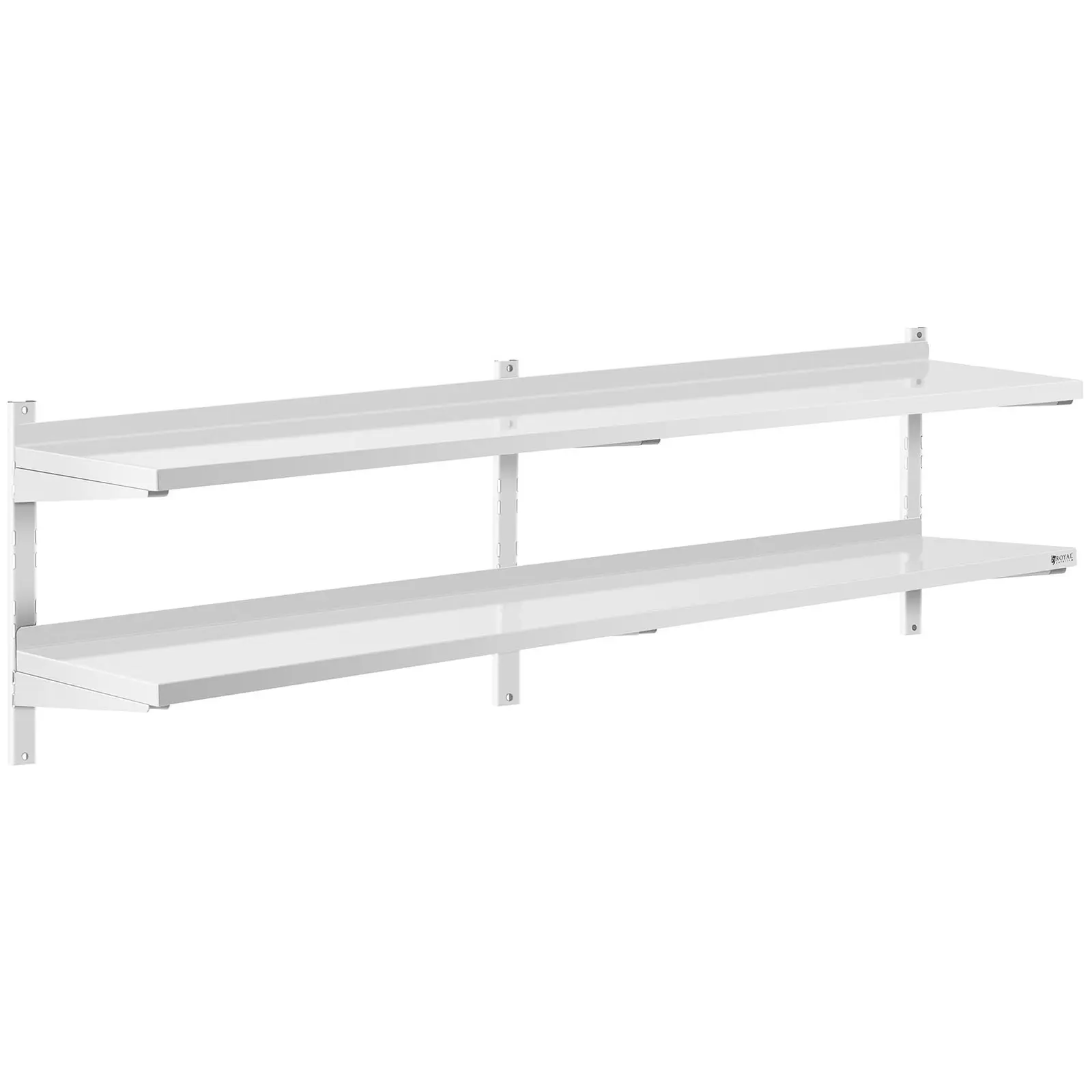 Stainless Steel Wall Shelf - 2 shelves - 40 x 200 cm