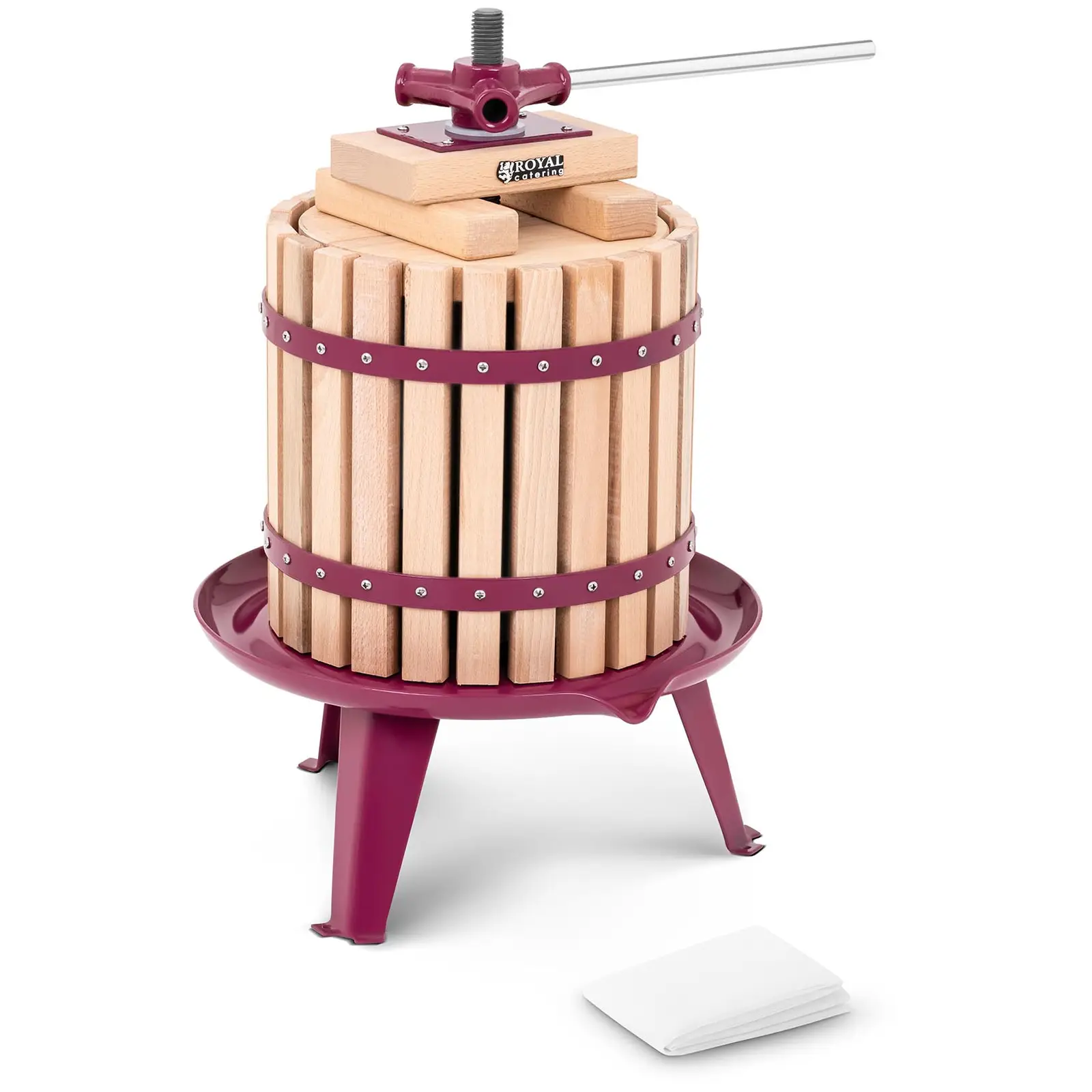 Fruit Press - manual - wooden - 12 L - incl. wooden blocks, pressure plate and pressing cloth
