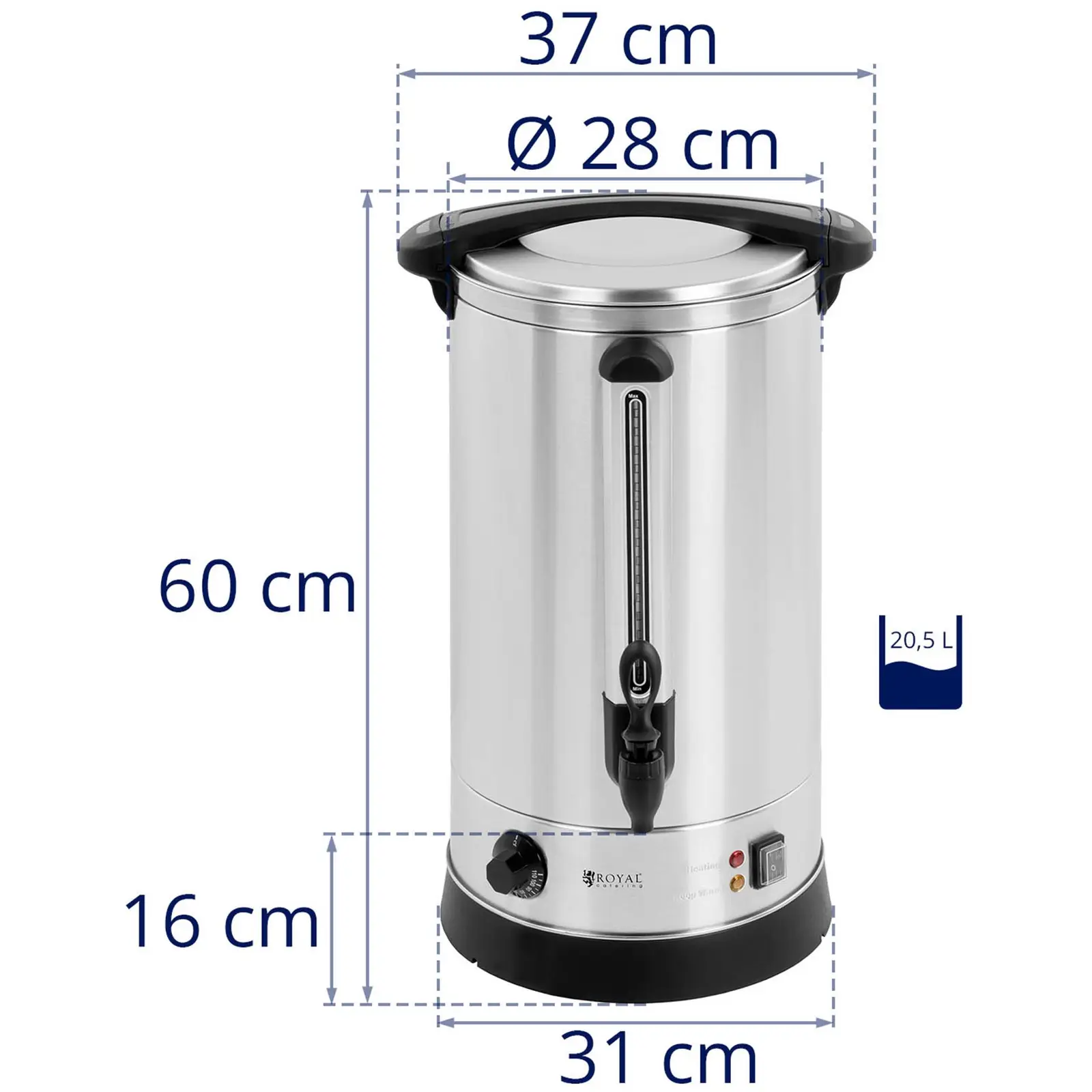 Hot Water Dispenser - 20.5 L - kettle - double walled - stainless steel	