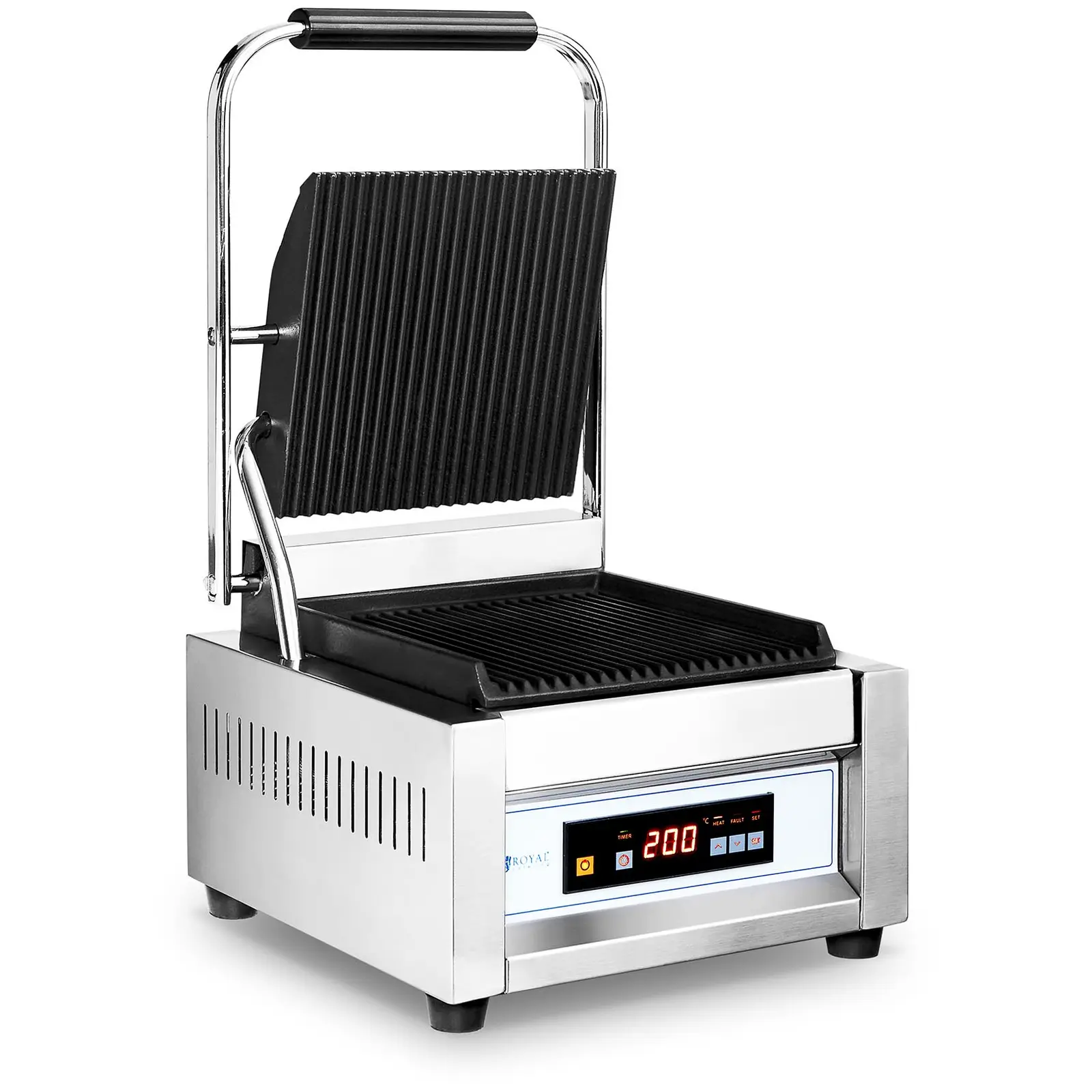 Contact Grill - 1,800 W - Royal Catering - ribbed