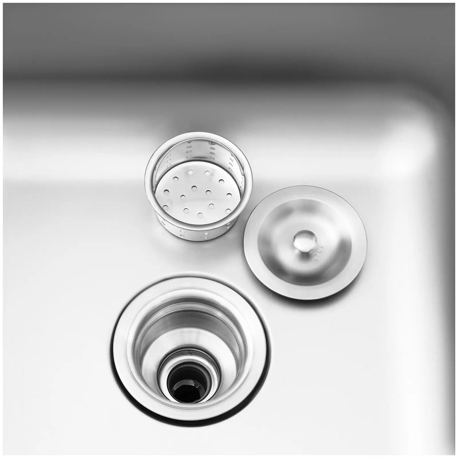 Commercial Kitchen Sink - 2 basins - Royal Catering - Stainless steel - 400 x 400 x 300 mm