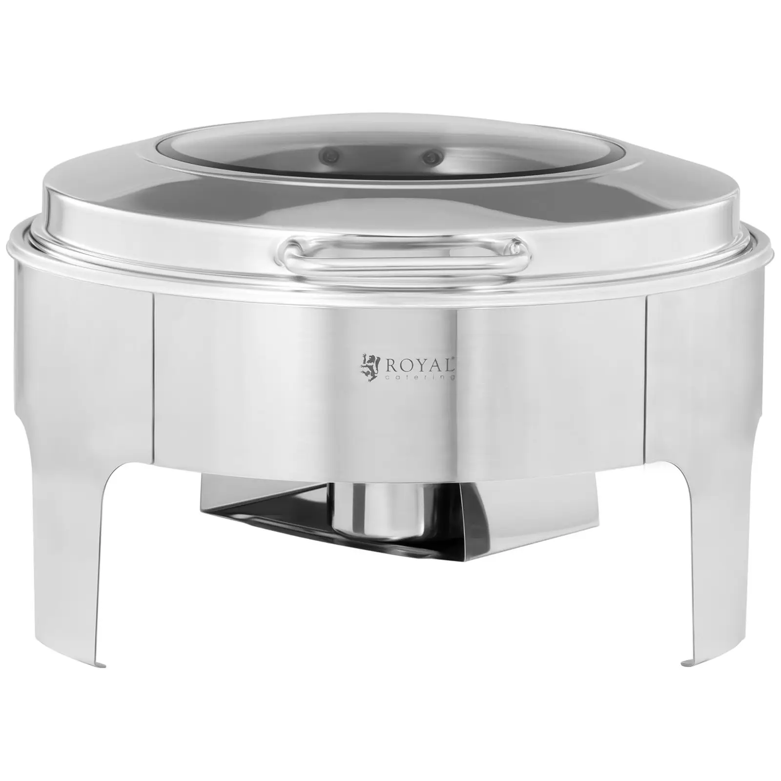 Chafing Dish - round - Royal Catering - 5.8 L - 1 fuel cell - viewing window