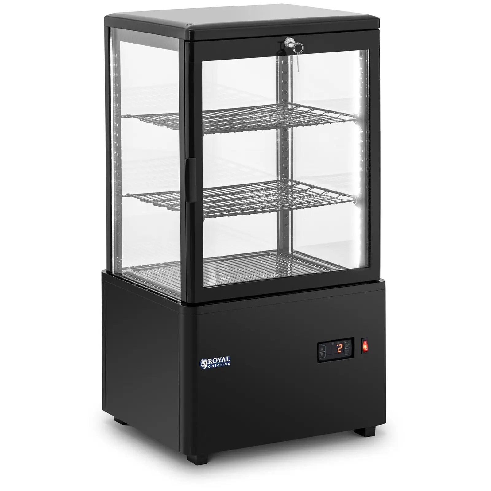 Refrigerated Display Case - 58 L - Royal Catering - 3 levels - black - locking