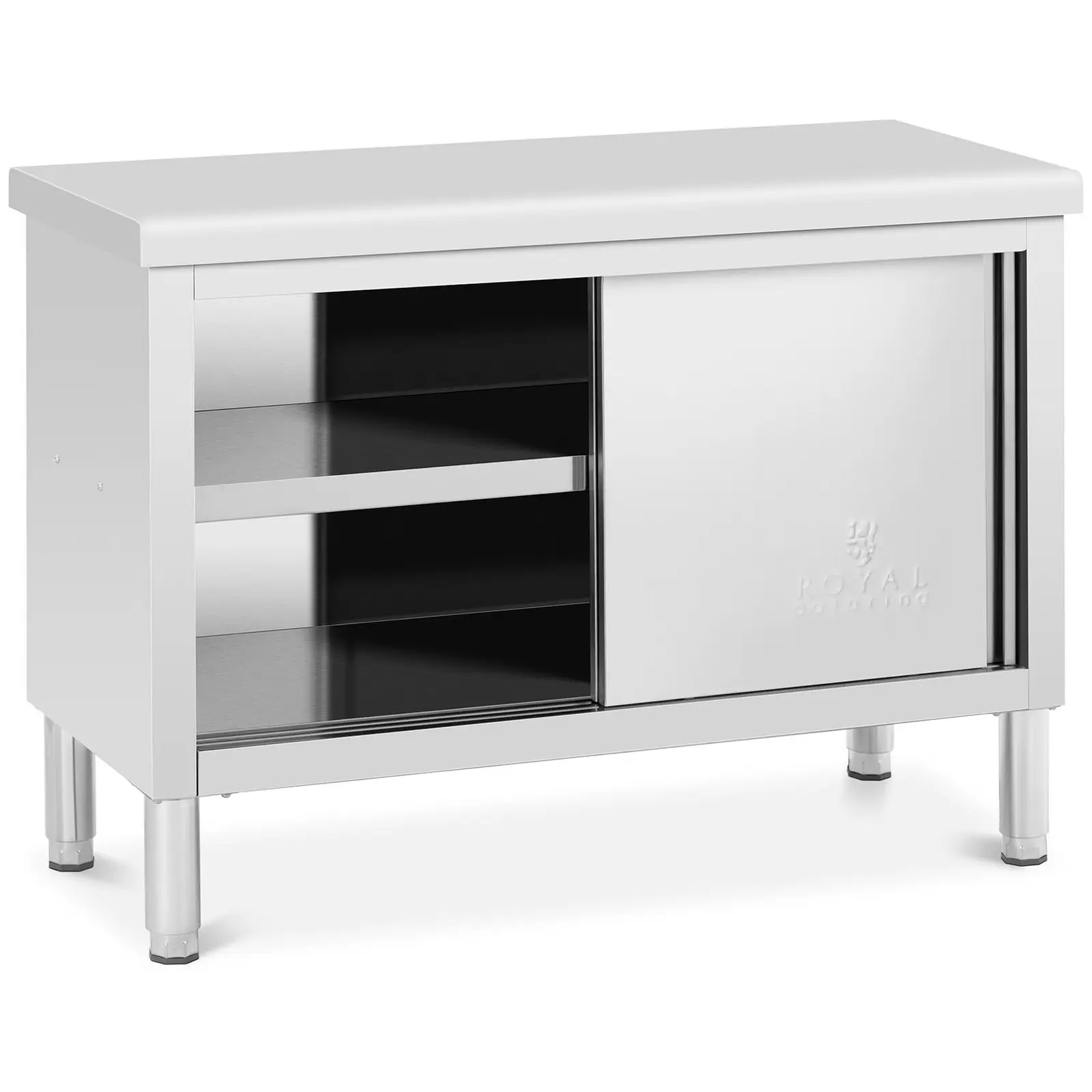 Stainless steel work cabinet - 120 x 50 cm - 390 kg capacity - Royal Catering