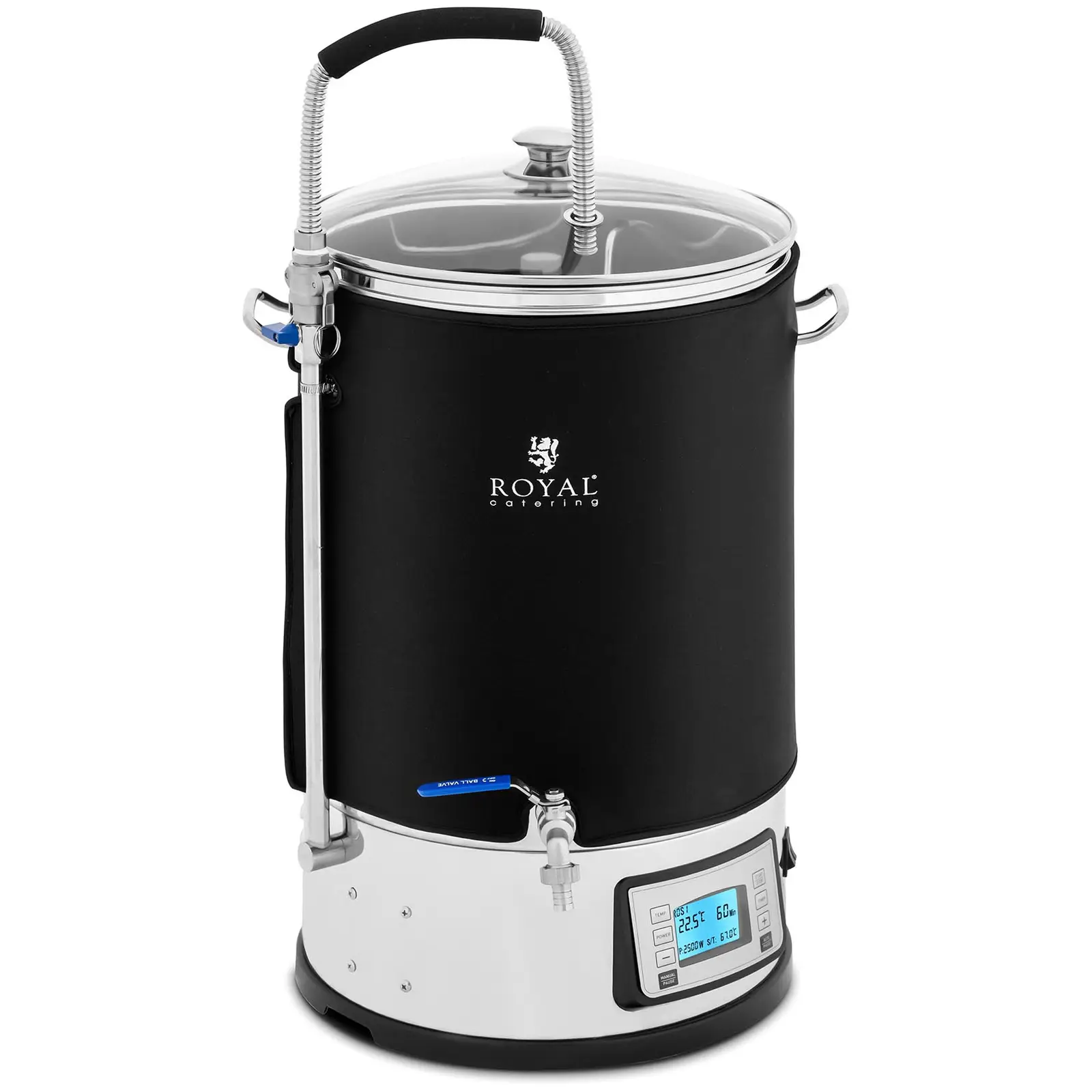Mash Tun - with insulation - 30 L - 2500 W - 25 - 100 °C - stainless steel - LCD display - timer