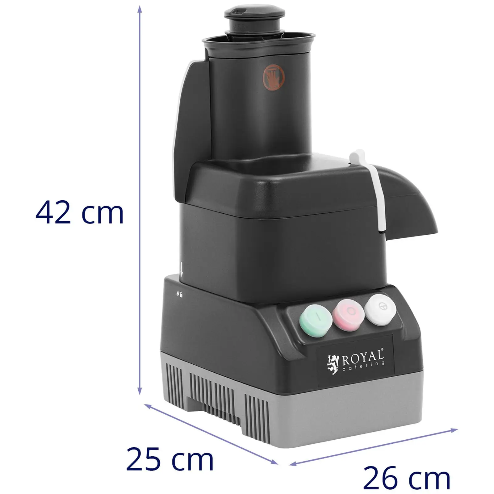 Mini Food Processor - 600 W - 3 l - discharge chute - Royal Catering