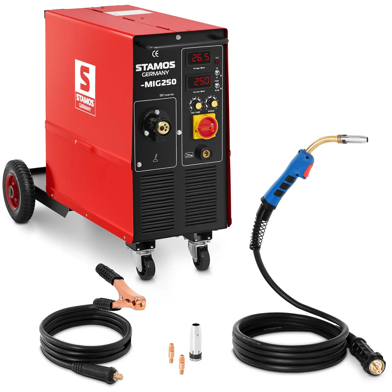 MIG/MAG Welding Machine - 250 A - 400 V - duty cycle 60% - with cart