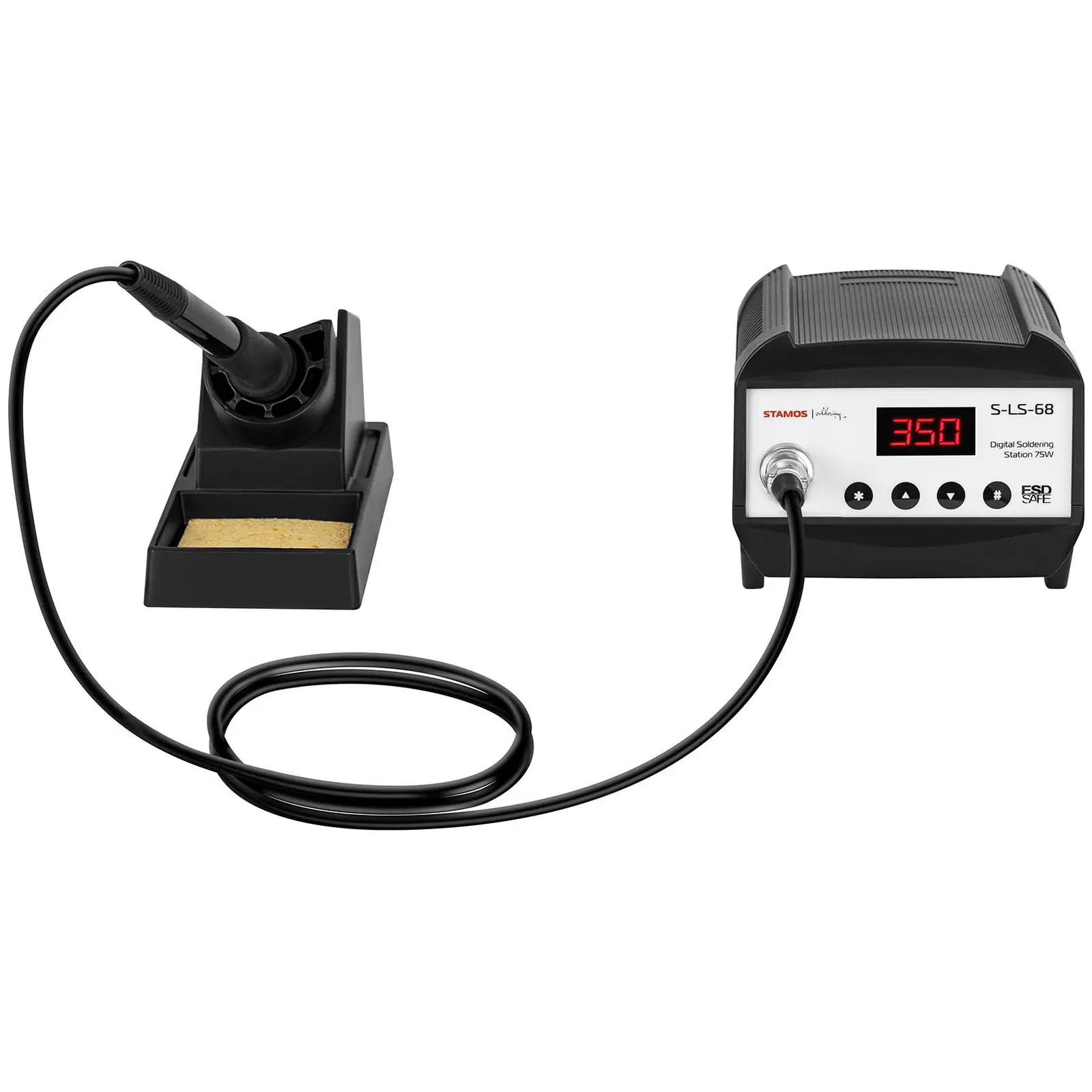 Soldering Station - digital - with soldering iron and holder - 75 W - LED
