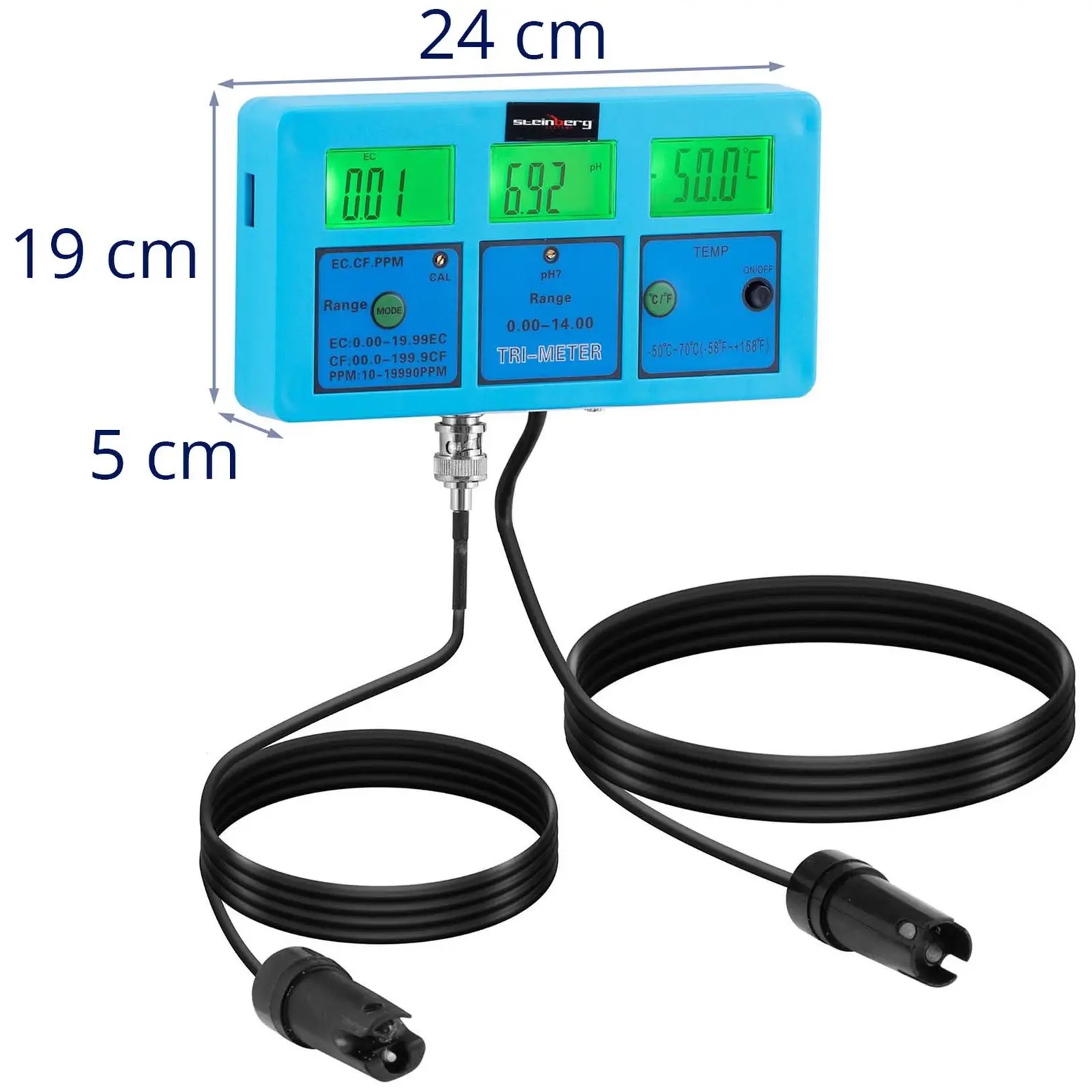 Digital Water Meter - Temperature - pH - EC - TDS - CF