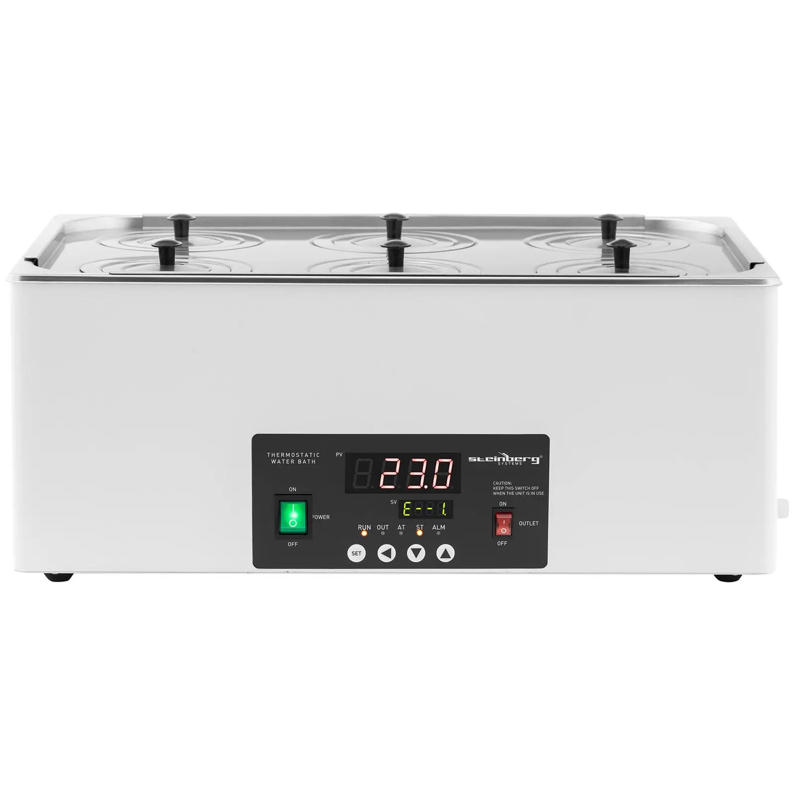 Thermostatic water bath - digital - 22.5 l - 5 - 100 °C - 500 x 300 x 150  mm