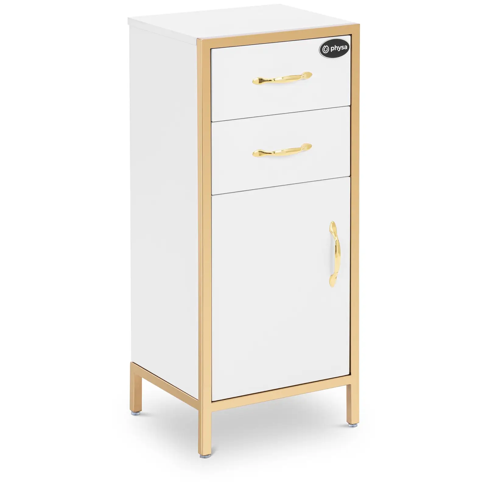 Beauty Cabinet - 40 x 30 x 80 cm - 2 drawers - 1 compartment - gold / white