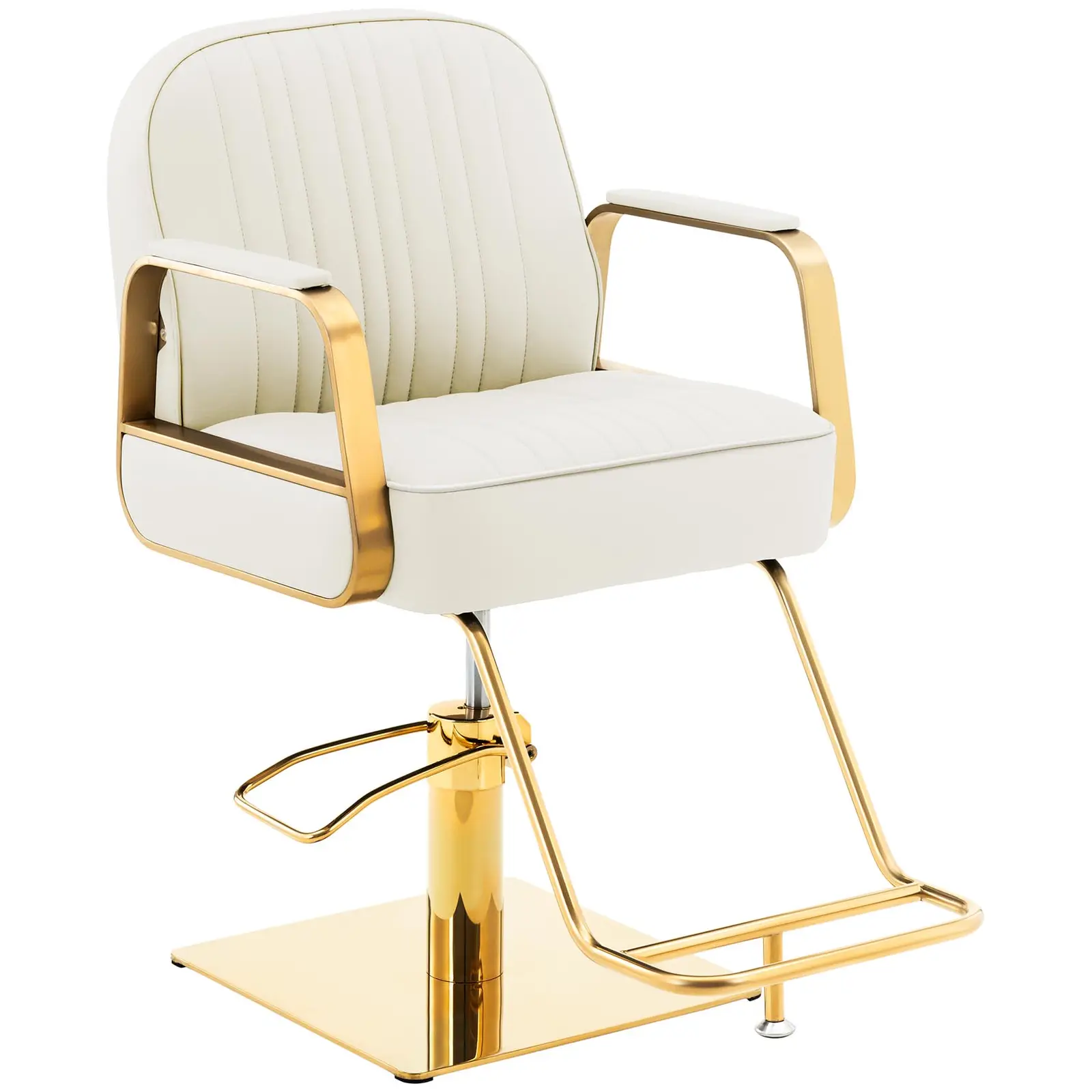 Salon Chair with Footrest - 920 - 1070 mm - 200 kg - cream / gold