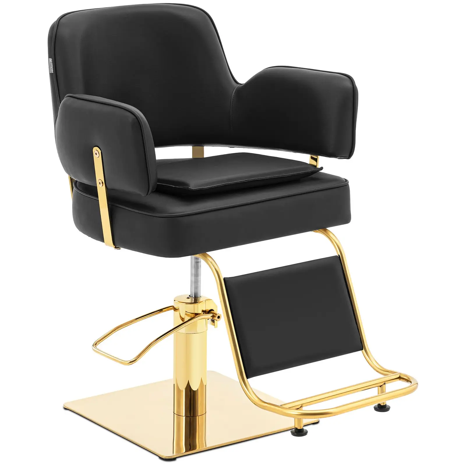 Salon Chair with Footrest - 890 - 1020 mm - 200 kg - black / gold