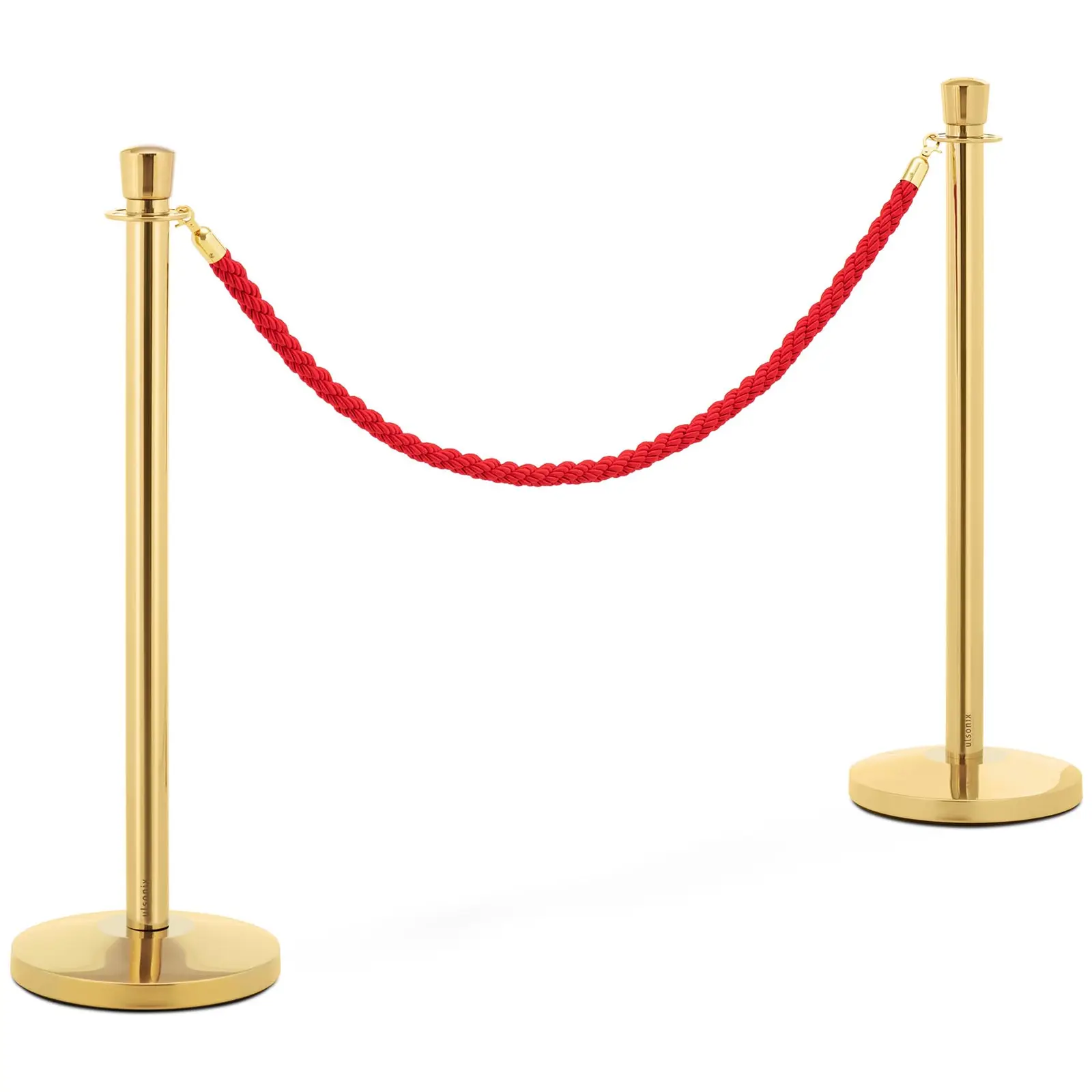 2 Barrier Posts - with barrier rope - 150 cm - colour - gold