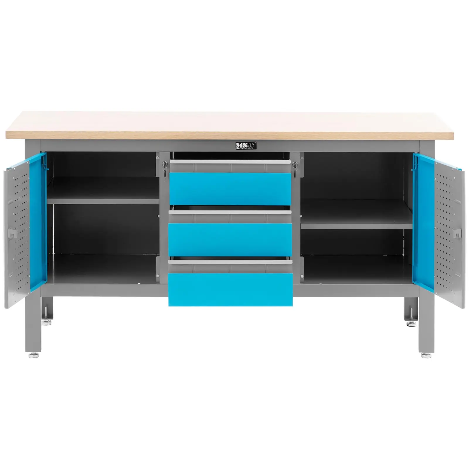 Workbench - 169 x 86.5 cm - 1000 kg - 3 drawers - 2 compartments