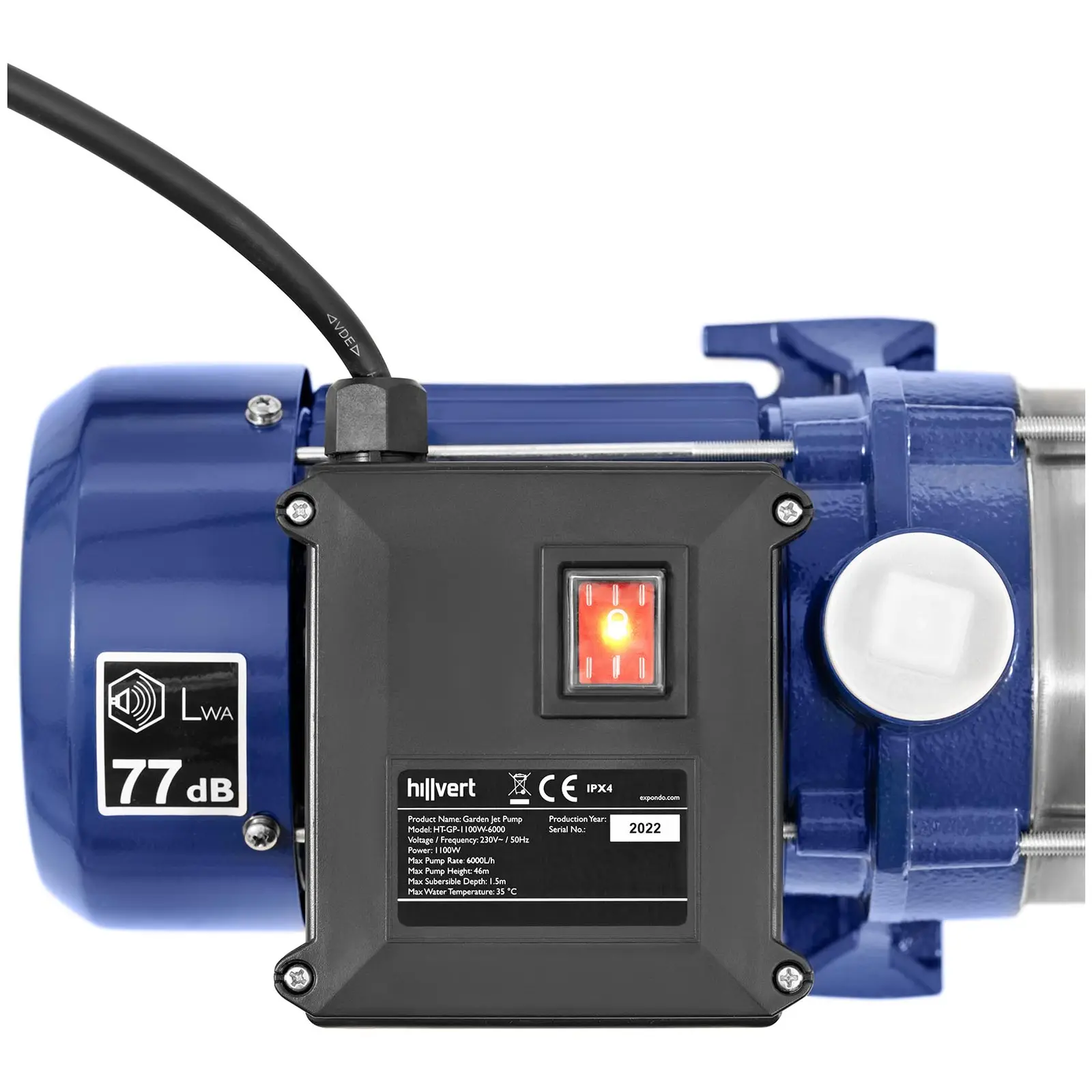 Garden pump - 1100 W - 6 m³/h / 6000 l/h water flow - 46 m head