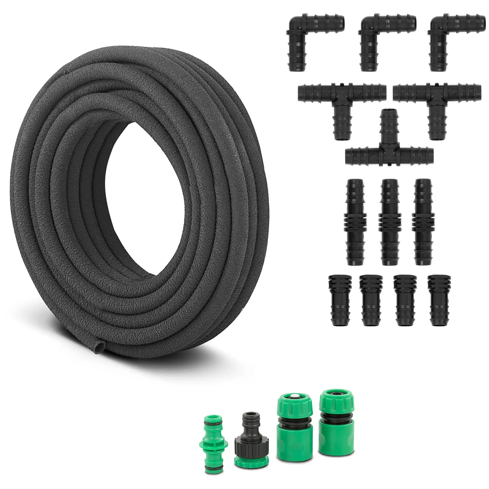 Drip hose - 15 m - with tap piece, spout and various connections