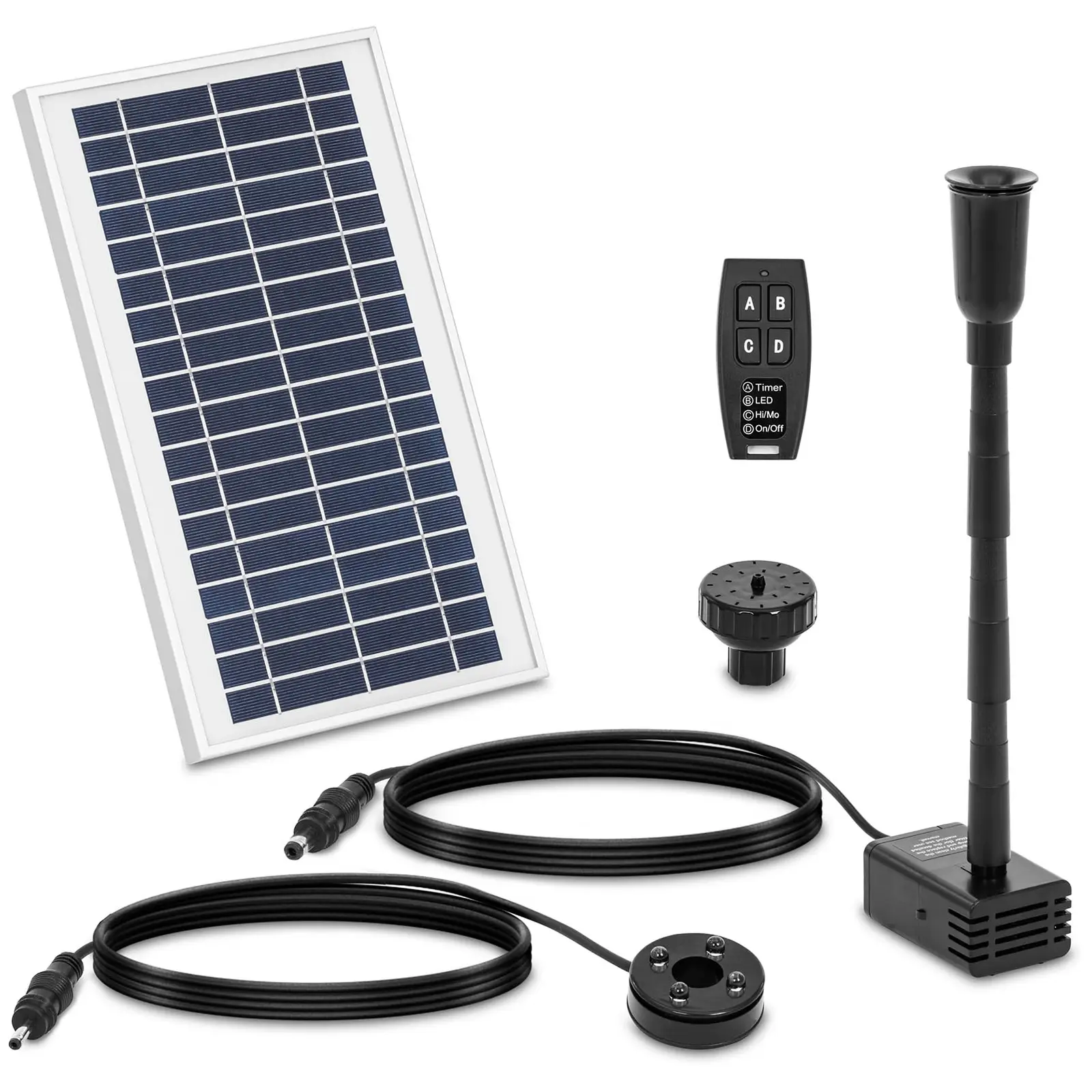 Solar Pond Pump - 600 l/h - with lighting and remote control