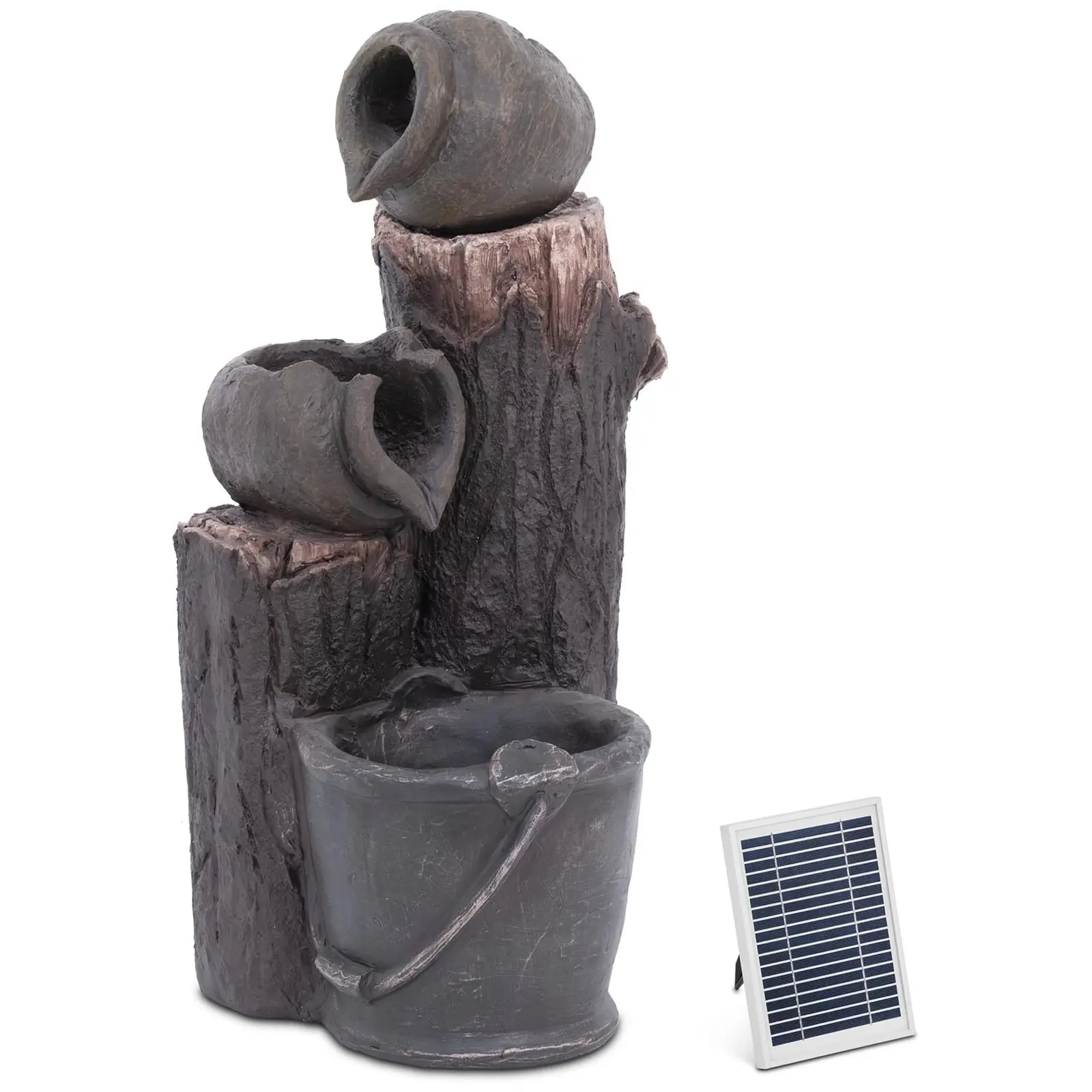 Solar Water Fountain - 2 vessels with bucket - LED lighting