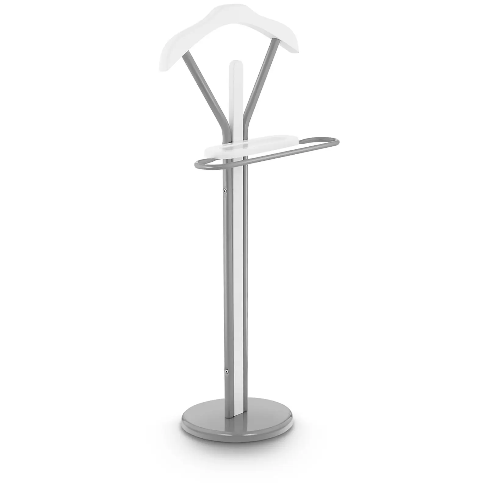 Clothes Valet Stand - silver / white