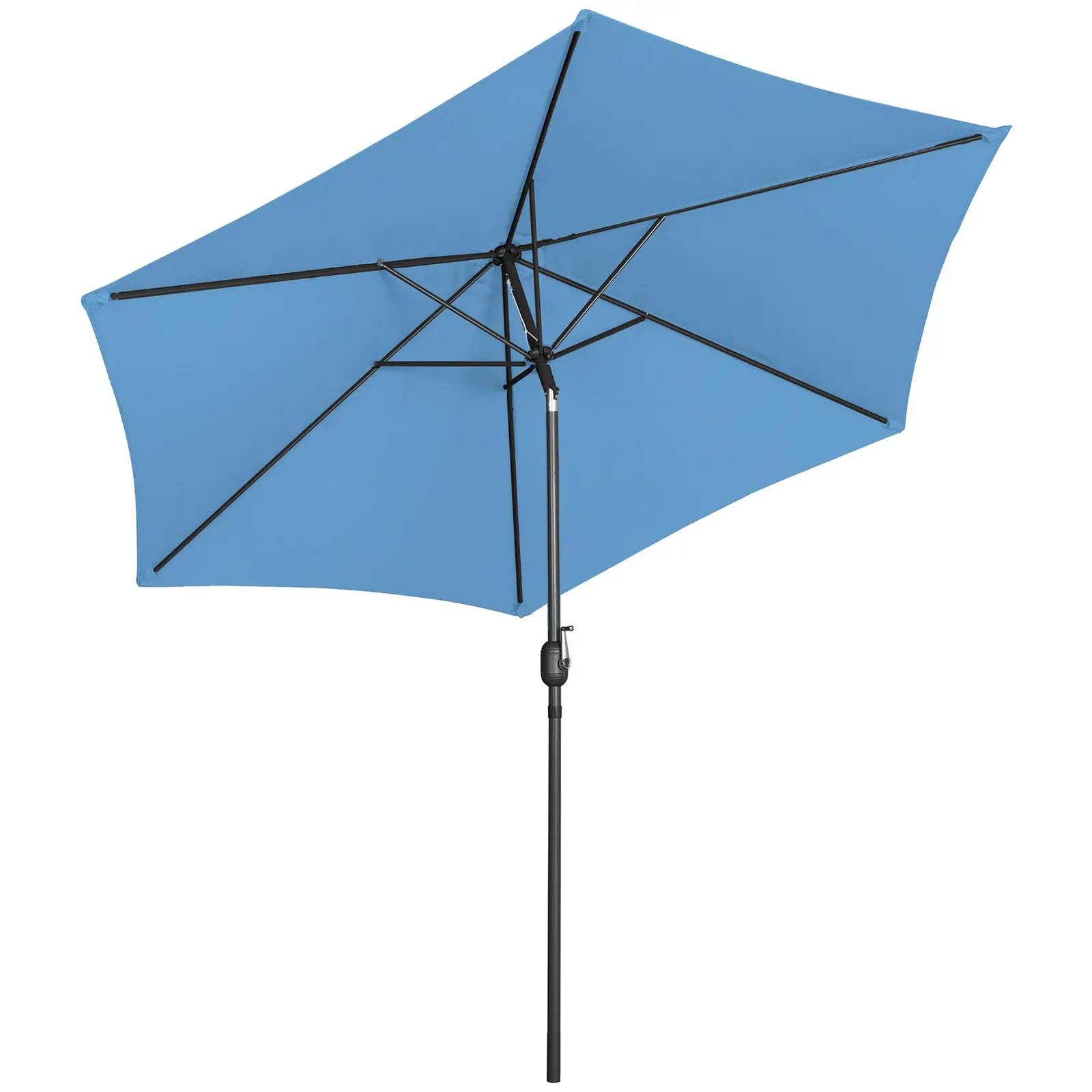 Large Garden Umbrella - blue - hexagonal - Ø 300 cm - tiltable