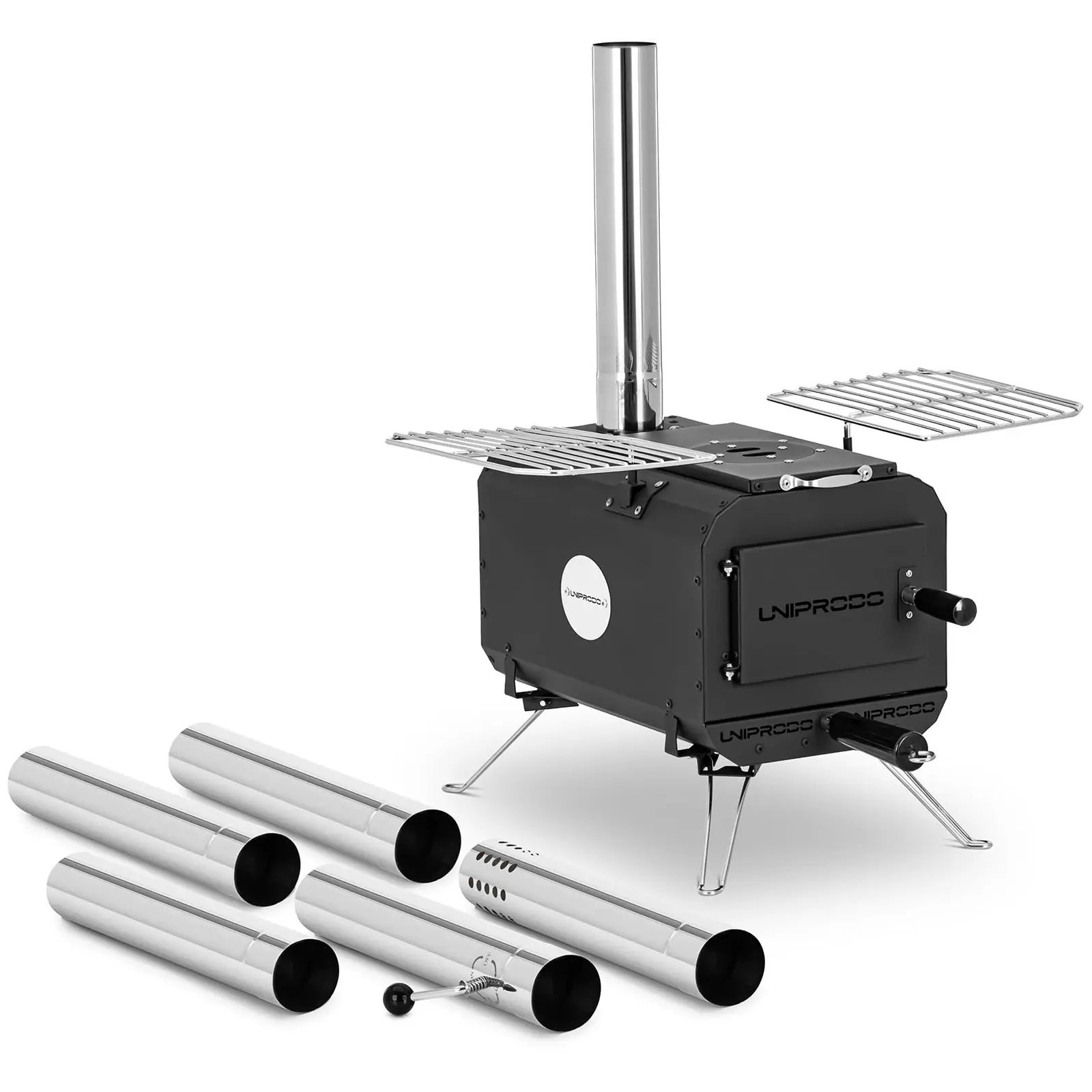 Camping Stove - black - foldable - 382 x 250 x 231 mm - carbon steel