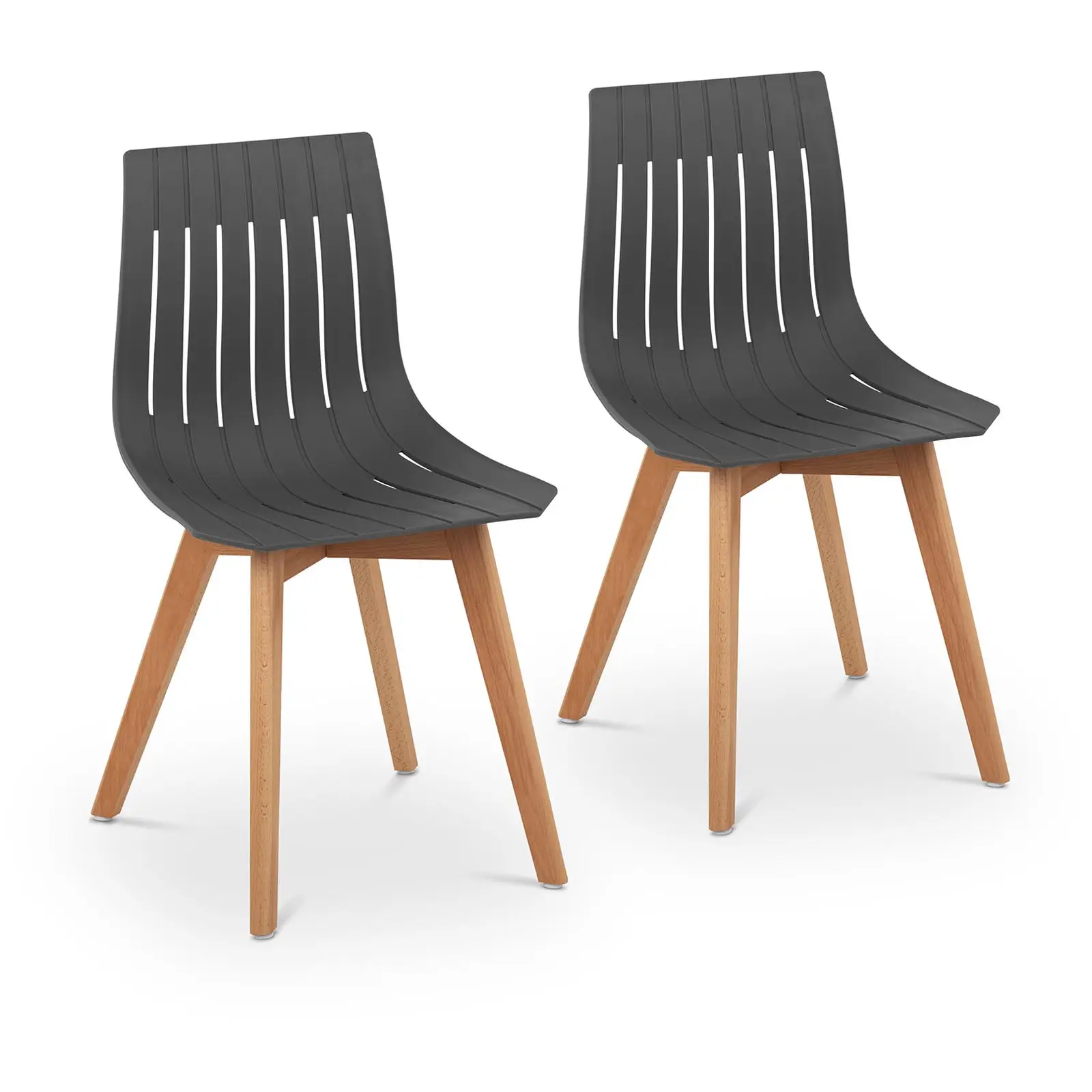 Chair - set of 2 - up to 150 kg - seat 50 x 47 cm - grey