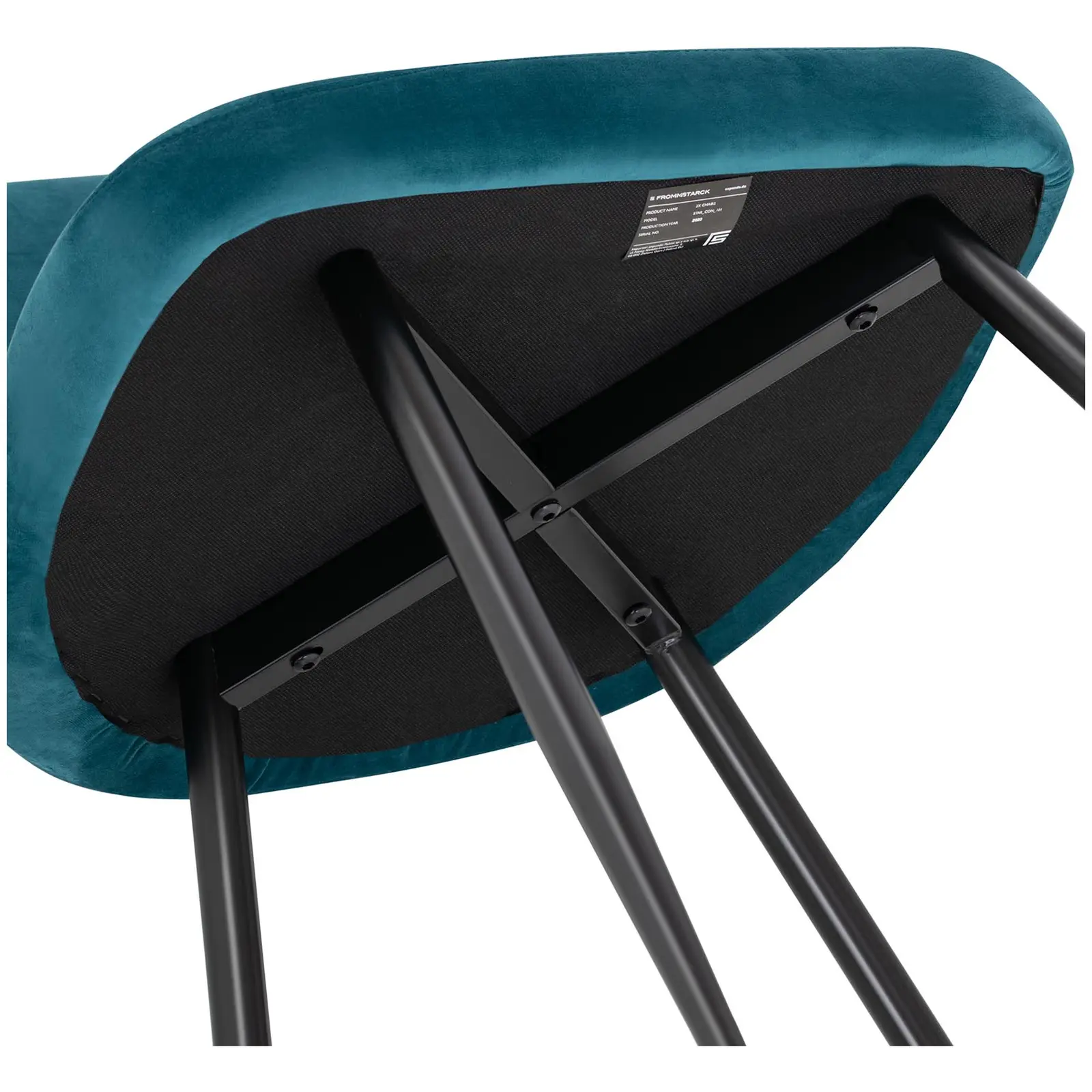 Cushioned Chair - set of 2 - up to 150 kg - seat 48 x 41.5 cm - turquoise