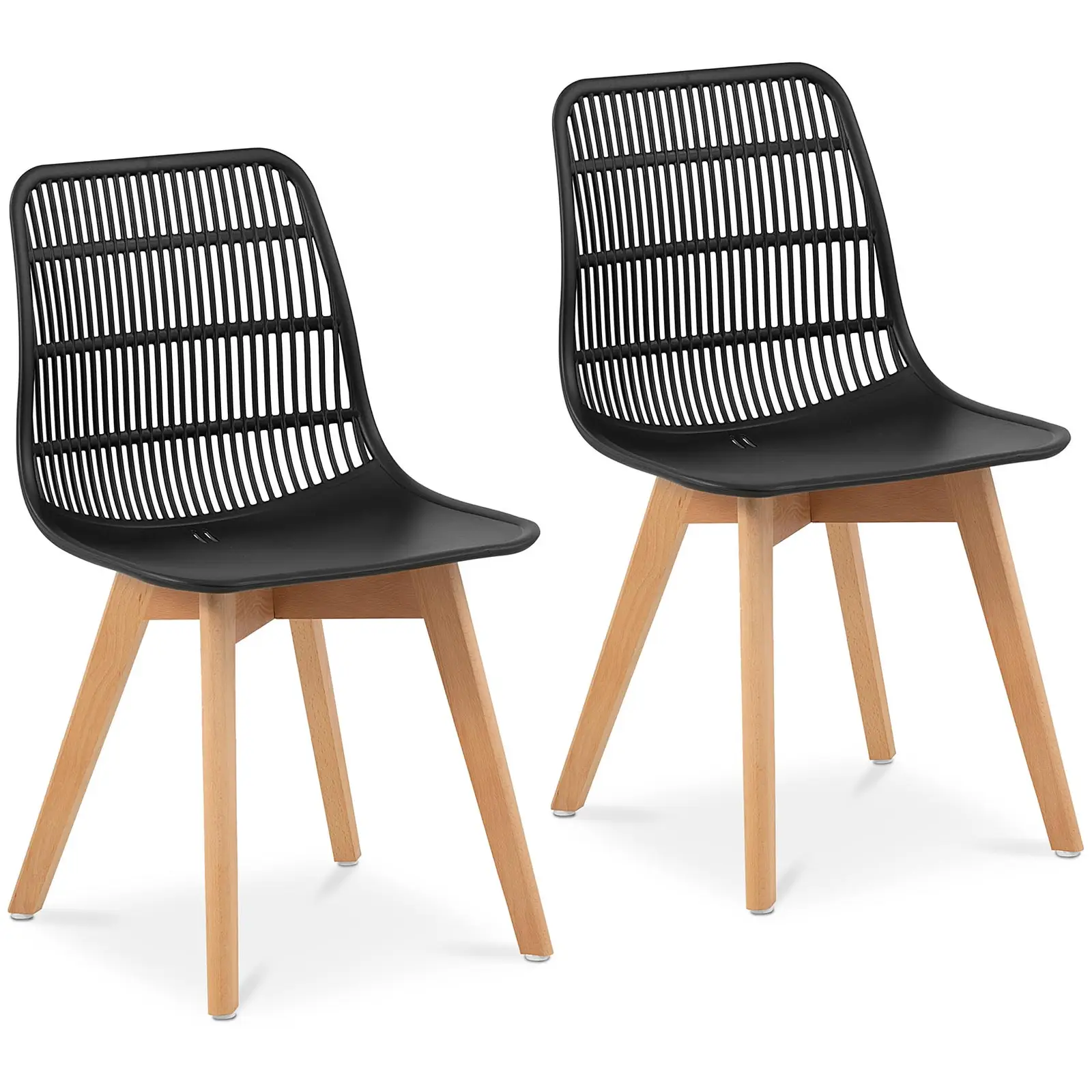 Chair - set of 2 - up to 150 kg - seat area 460x460x450 mm - Black