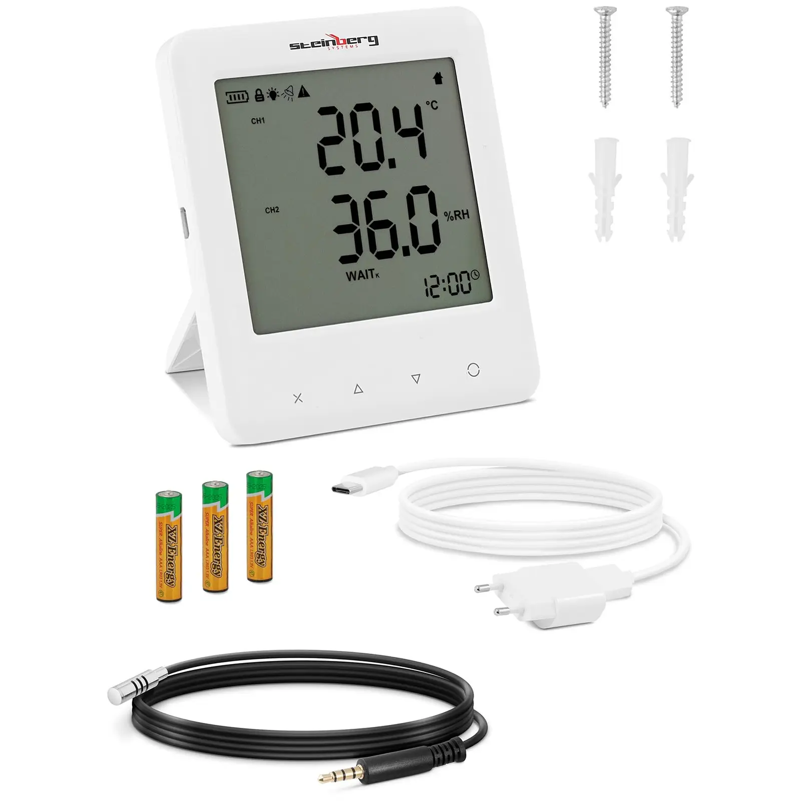 CO2 meter with external sensor - incl. temperature and humidity